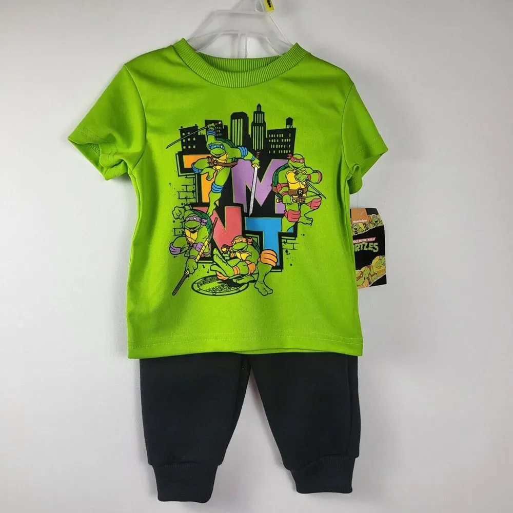 Size 12M Teenage Mutant Ninja Turtles 2 pc Jogger Set & 3 Pc Kidgets Outfits New